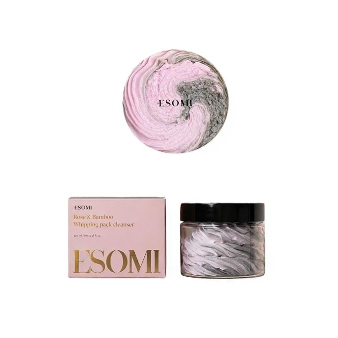 ESOMI- Masque nettoyant fouetté & Démaquillant 3 en 1 à l'eau de rose et aux vitamines E et K (100ml) – Image 8