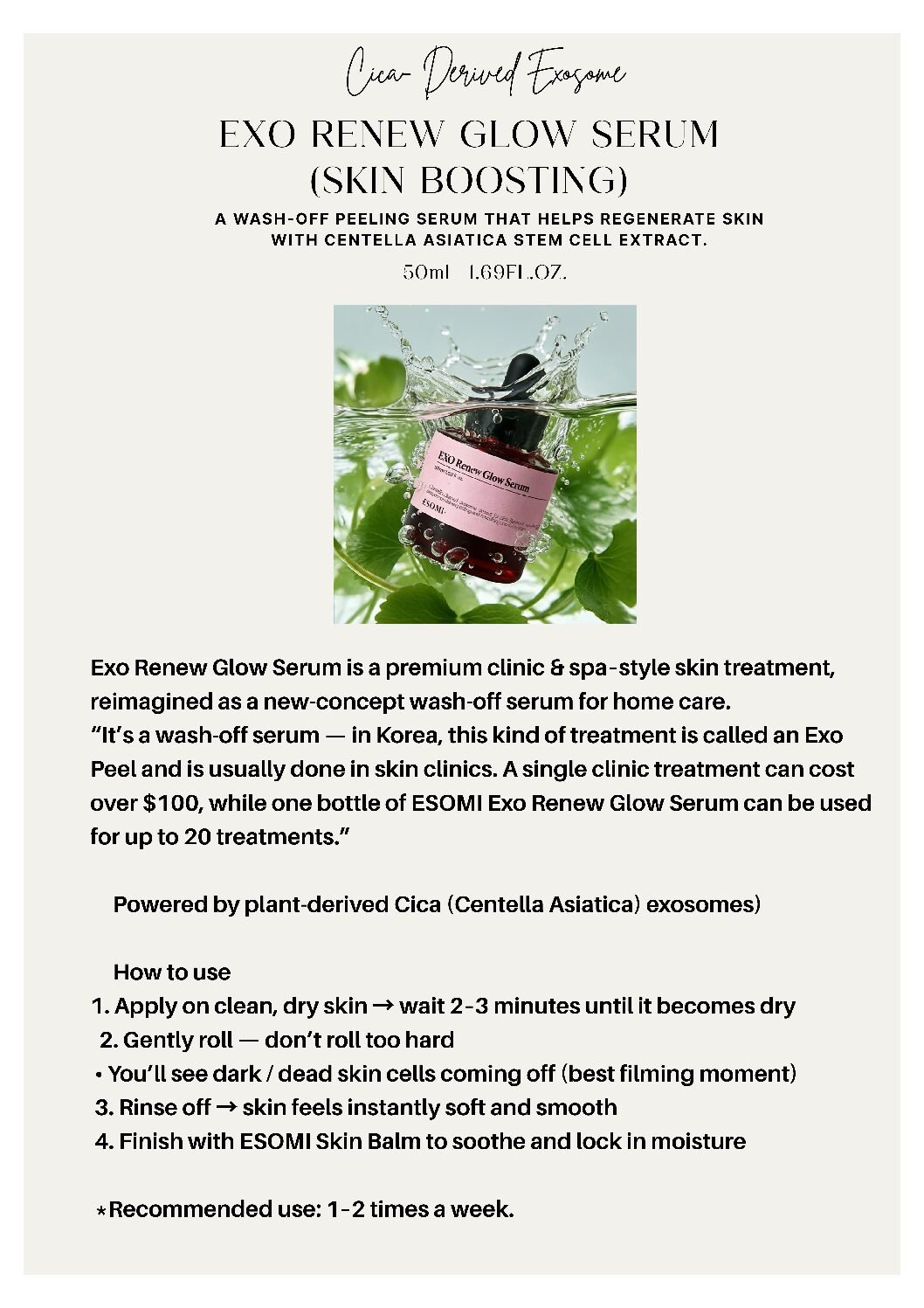 Esomi - Sérum éclat Exo Renew (Exopeel + rinçage) (50ml) – Image 6