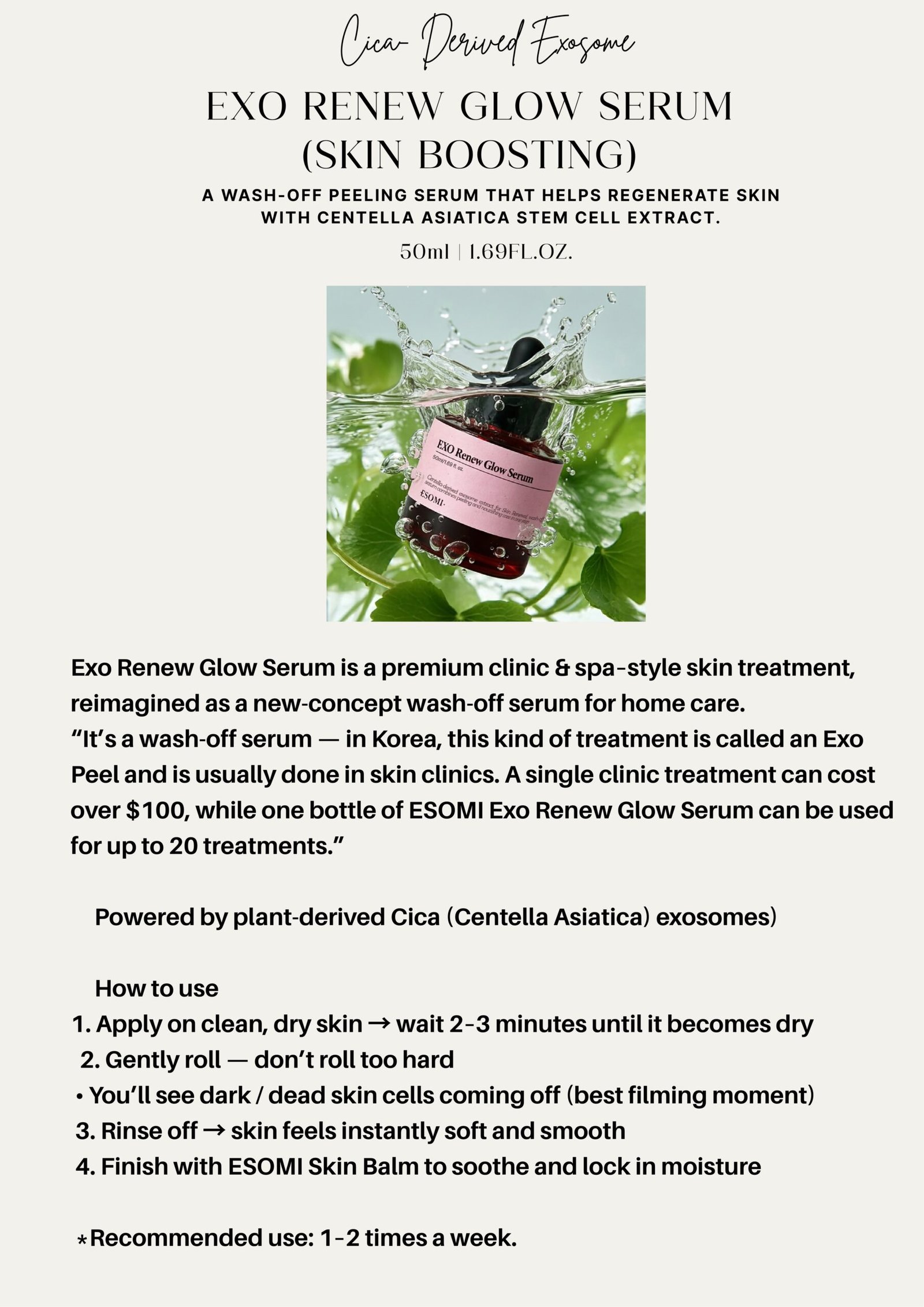 Esomi - Sérum éclat Exo Renew (Exopeel + rinçage) (50ml) – Image 3