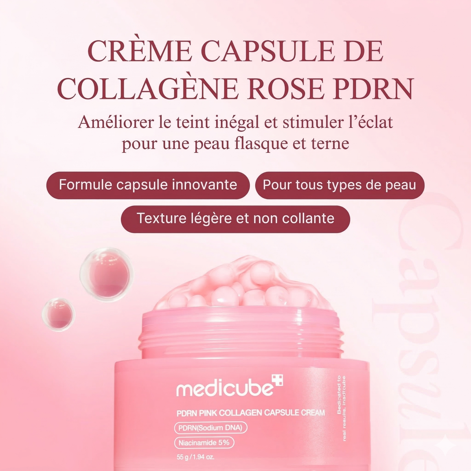 Medicube - Crème Rose capsule au collagène PDRN - 55g (Soin Anti-acné/ tâche) – Image 7