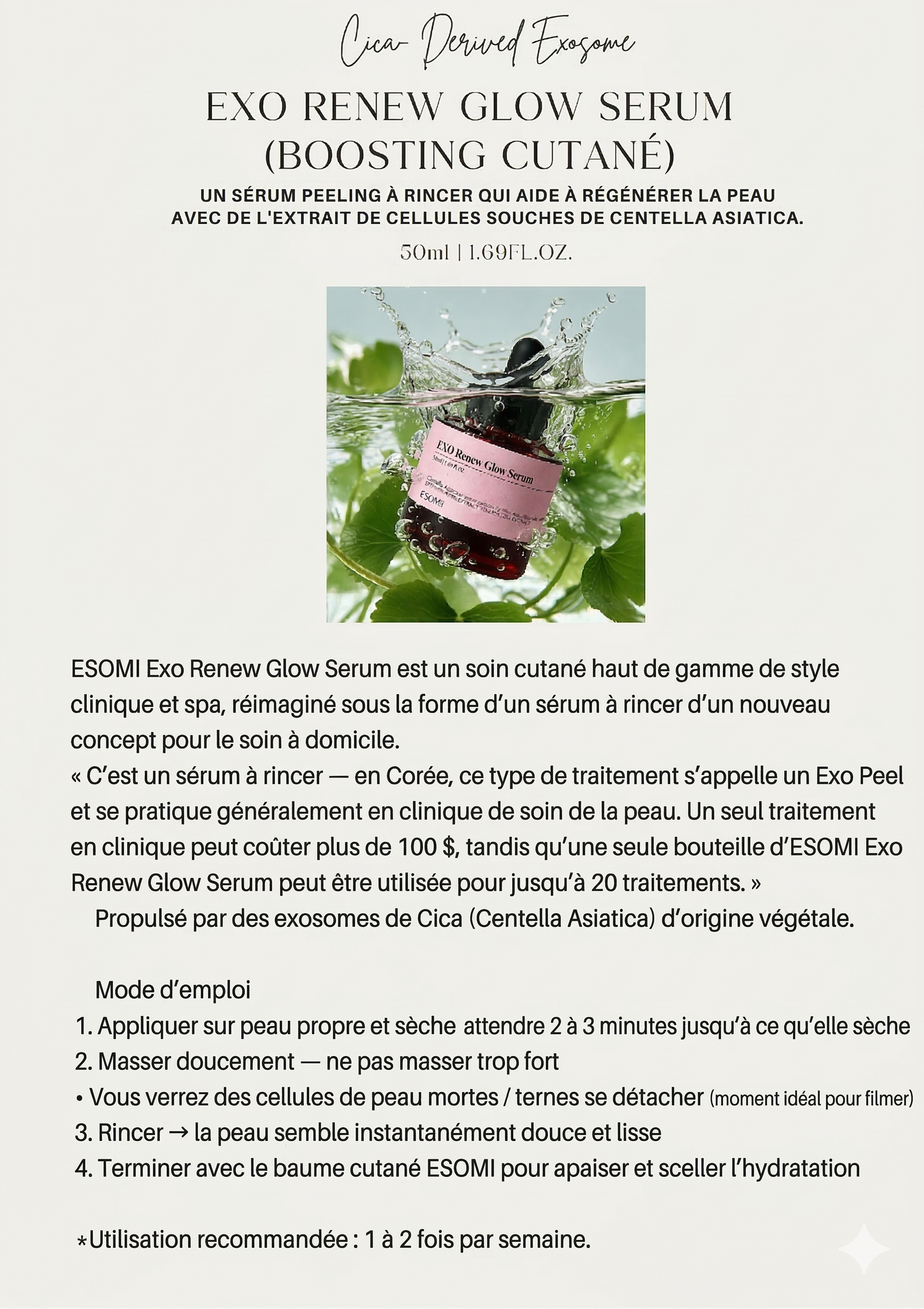 Esomi - Sérum éclat Exo Renew (Exopeel + rinçage) (50ml) – Image 7
