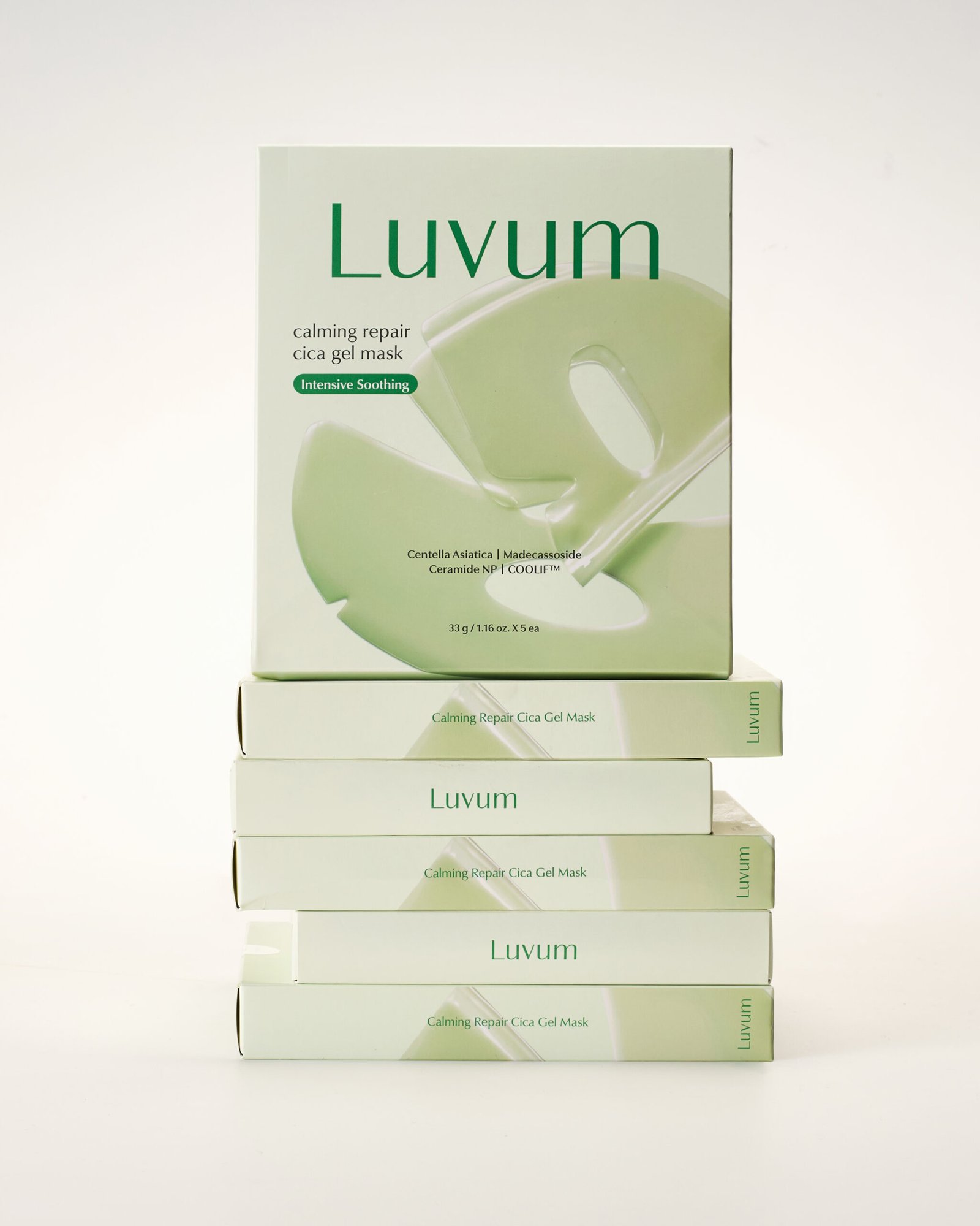 Luvum- Masque gel apaisant et réparateur à la centalla asiatica (Boîte de 5 masques) – Image 8