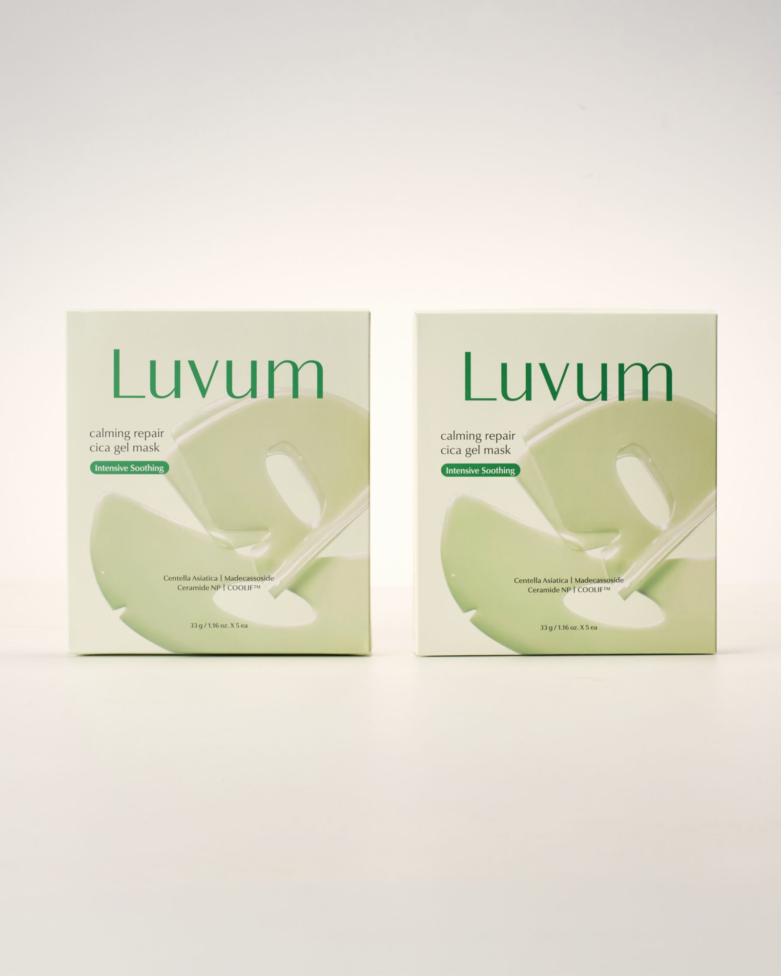 Luvum- Masque gel apaisant et réparateur à la centalla asiatica (Boîte de 5 masques) – Image 6