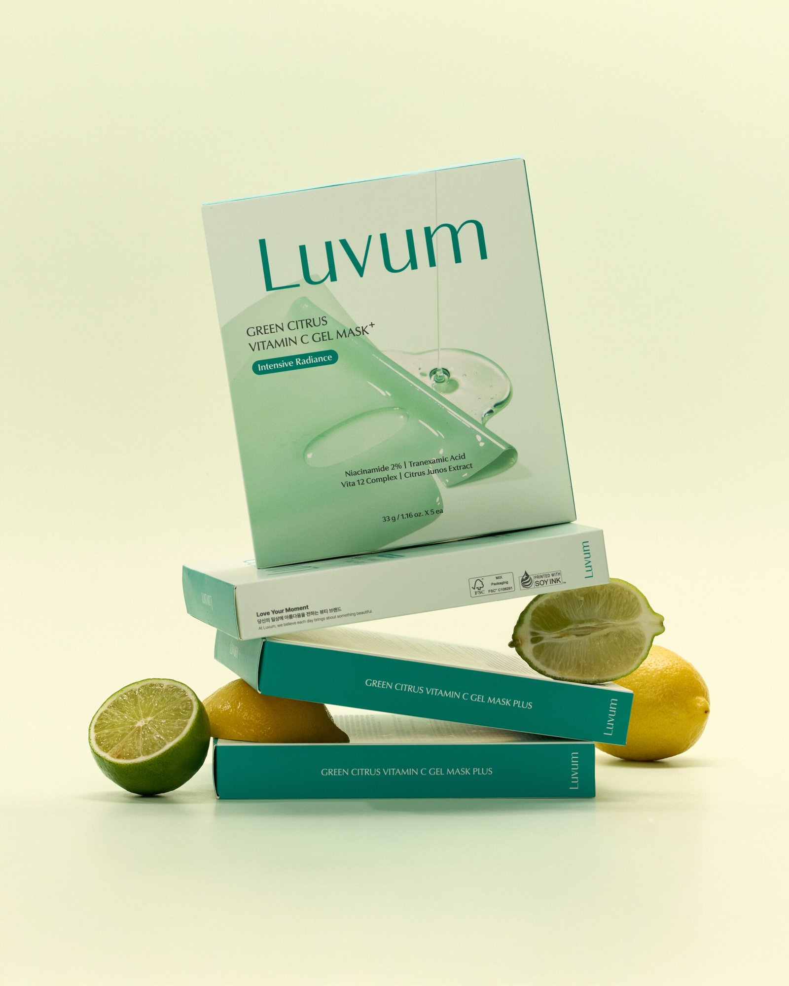 Luvum- Masque gel à la vitamine C et aux agrumes verts Plus (Boîte de 5 masques) – Image 4