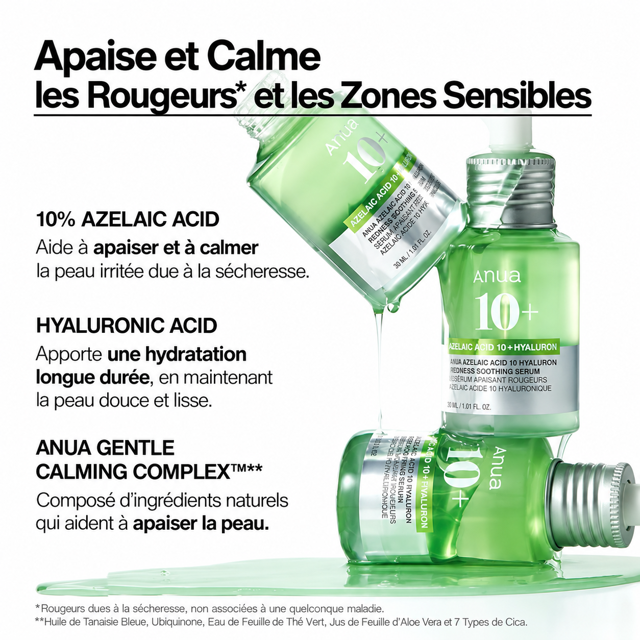 ANUA – Sérum apaisant contre les rougeurs à l'acide azélaïque 10 + acide hyaluronique – Image 3