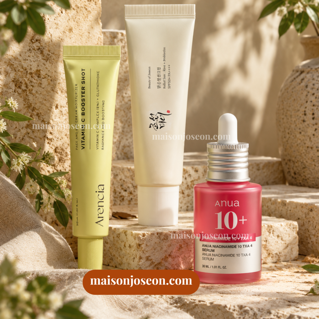 Trio Éclat & Taches Tenaces – Vitamine C + Niacinamide/TXA + SPF50+