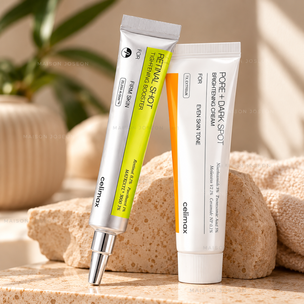 Duo Hyperpigmentation & Taches Tenaces – Celimax Pore + Dark Spot Cream + Retinal Shot