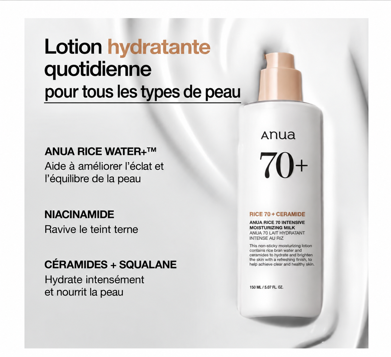 Anua - Lait hydratant au riz 70+ contre l'hyperpigmentation - 150ml – Image 3