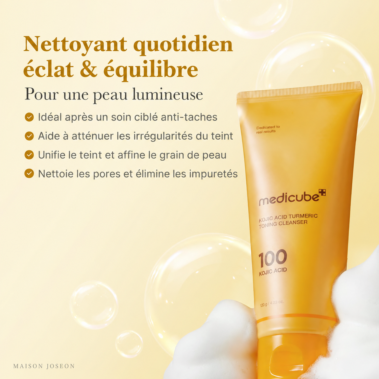 Medicube - Nettoyant anti-taches tonifiant à l'acide kojique et au curcuma (120 g) – Image 4