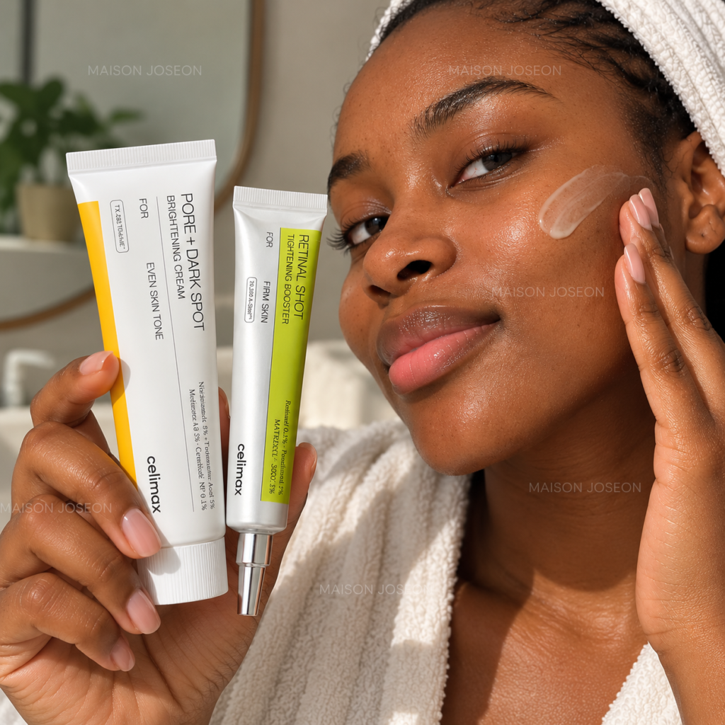 Duo Hyperpigmentation & Taches Tenaces – Celimax Pore + Dark Spot Cream + Retinal Shot